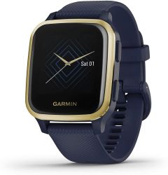 010-02426-12 | Garmin Venu Sq Navy Light Gold GPS 40.6mm watch. Buy Online