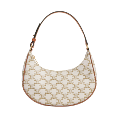 193952BZJ.01BC | Celine Ava Triomphe Canvas Calfskin White Shoulder Bag. Buy Online