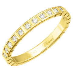 827702-0255 | Buy Online Chopard Ice Cube Yellow Gold Diamond Half-Set Ring Size 49