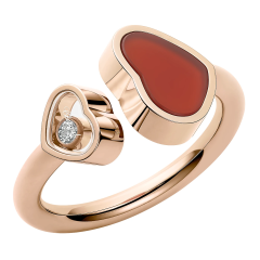 829482-5832 | Buy Online Chopard Happy Hearts Rose Gold Carnelian Diamond Ring 