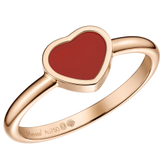 Chopard My Happy Hearts Rose Gold Carnelian Ring Size 50 82A086-5807