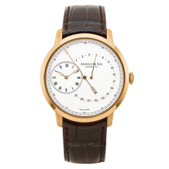 1ARAP.W01A.C120P | Arnold & Son TBR 18K Rose gold case, brown alligator leather strap watch. Buy Online