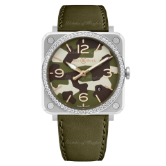 Bell & Ross BR S Green Camo Diamonds 39 mm BRS-CK-ST-LGD/SCA