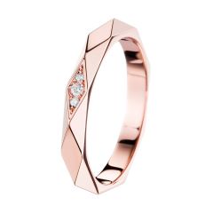 Boucheron Facette Pink Gold Diamond Ring JAL00091