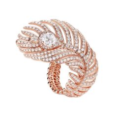 Boucheron Nature Triomphante Pink Gold Diamond Ring JRG02807