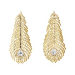 Boucheron Nature Triomphante Yellow Gold Diamond Earrings JCO01434