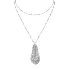 Boucheron Plume de Paon White Gold Diamond Pendant JPN00514