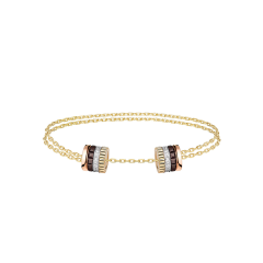 Boucheron Quatre Classique 2 Motifs Gold Diamond Bracelet JBT00938