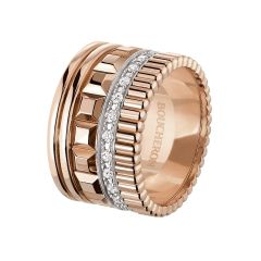 Boucheron Quatre Pink Gold Diamond Ring JRG02484