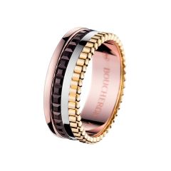 Boucheron Quatre Pink, White, and Yellow Gold and Brown PVD Ring JRG00290