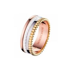 Boucheron Quatre Pink, White, and Yellow Gold and White Ceramic Ring JRG01596