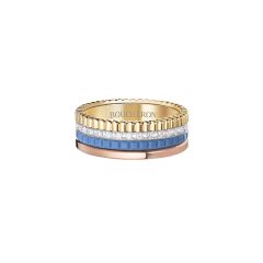 Boucheron Quatre Pink, White, and Yellow Gold and Blue Ceramic Diamond Ring JRG03028