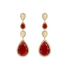 Boucheron Serpent Bohème Couleur Yellow Gold Carnelian Diamond Earrings JCO01367