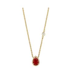 Boucheron Serpent Boheme Couleur Yellow Gold Carnelian Diamond Pendant JPN00628