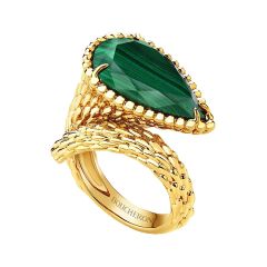 Boucheron Serpent Bohème Couleur Yellow Gold Malachite Ring JRG02794