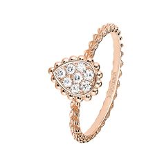 Boucheron Serpent Bohème Diamants Pink Gold Diamond Ring JRG02674