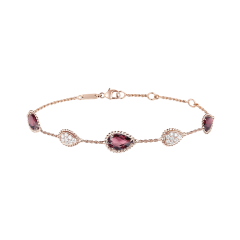 Boucheron Serpent Boheme Pink Gold Diamond and Rhodolite Garnet Bracelet JBT00783