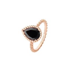 Boucheron Serpent Boheme Rose Gold Onyx S Motif Ring JRG02710