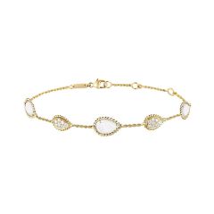 Boucheron Serpent Boheme Yellow Gold Diamond Pearl Bracelet JBT00734M