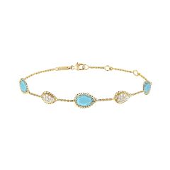 Boucheron Serpent Boheme Yellow Gold Turquoise Diamond Bracelet JBT00782