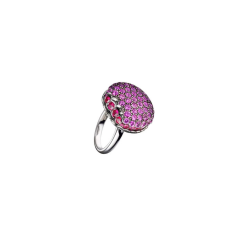 Boucheron Tentation Macaron White Gold Ruby Sapphire Ring JRG01076