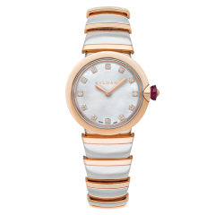 102194 | BVLGARI LVCEA Steel & Pink Gold Quartz 28 mm watch | Buy Online