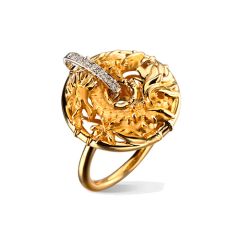 DA10421 030101 | Carrera y Carrera Circulos de Fuego Yellow Gold Ring