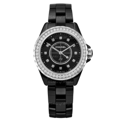 Chanel J12 Black Ceramic Diamonds 33 mm H6419