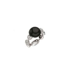 Chantecler Bon Bon White Gold Diamond Onyx Ring C.27321 Size 52