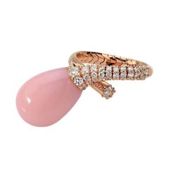 Chantecler Joyful Pink Gold Opal Diamond Ring C.30356