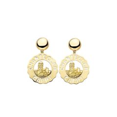 C.23186 | Chantecler Logo Yellow Gold Diamond Earrings | Buy Now
