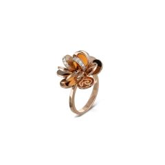 Chantecler Paillettes Pink Gold Diamond Ring C.38474 Size 53