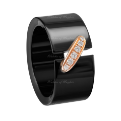 082633 | Chaumet Liens Black Ceramic Diamond Ring Size 52