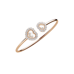 Chopard Happy Diamonds Icons Joaillerie Rose Gold Diamond Bangle Size M 85A615-5002