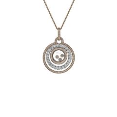 Chopard Happy Diamonds White and Rose Gold Diamond Pendant 799461-9001