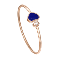 Chopard Happy Hearts Rose Gold Lapis Lazuli Diamond Bangle Size S 857482-5502