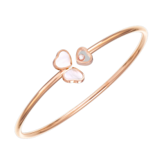 Chopard Happy Hearts Rose Gold Pearl Diamond Bangle Size S 85A083-5301