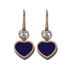 Chopard Happy Hearts Rose Gold Lapis Lazuli Earrings 837482-5510