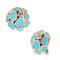 Chopard Happy Hearts Rose Gold Turquoise Earrings 847482-5401