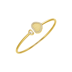 Chopard Happy Hearts Golden Hearts Yellow Gold Diamond Bangle Size XS 85A107-0921