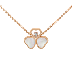 Chopard Happy Hearts Rose Gold Pearl Diamond Pendant 81A083-5311