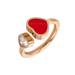 829482-5812 |Buy Online Chopard Happy Hearts Rose Gold Red Stone Ring