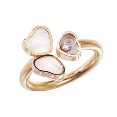 Chopard Happy Hearts Rose Gold Pearl Diamond Ring 82A083-5310