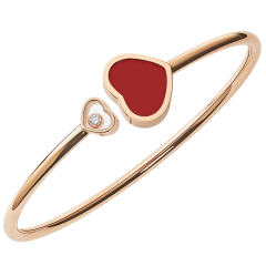 857482-5824 | Buy Online Chopard Happy Hearts Rose Gold Carnelian Diamond Bangle Size L