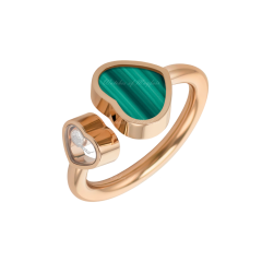 829482-5130 | Buy Online Chopard Happy Hearts Rose Gold Malachite Diamond Ring