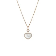 Chopard Happy Hearts Rose Gold Pearl Diamond Pendant 79A074-5301