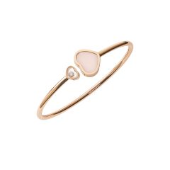 Chopard Happy Hearts Rose Gold Opal Diamond Bangle Size M 857482-5623