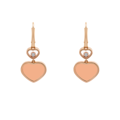 Chopard Happy Hearts Rose Gold Rosé Stone Earrings 837482-5610