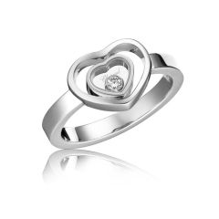 Chopard Happy Hearts White Gold Diamond Ring Size 52 827691-1005