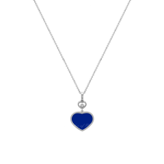 Chopard Happy Hearts White Gold Lapis Lazuli Diamond Pendant 797482-1501